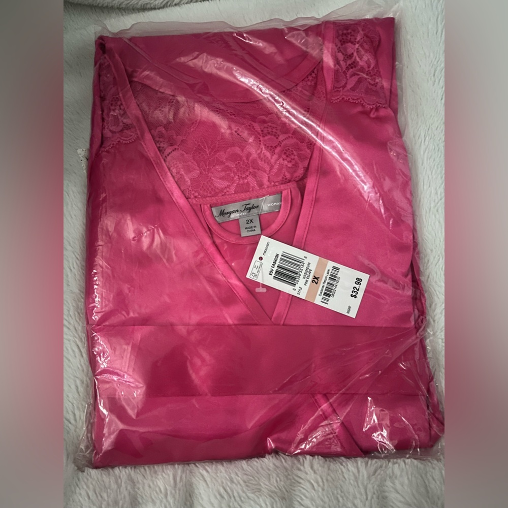 Pink Lace Women's Intimate Satin Robe